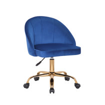 Blue suede office online chair